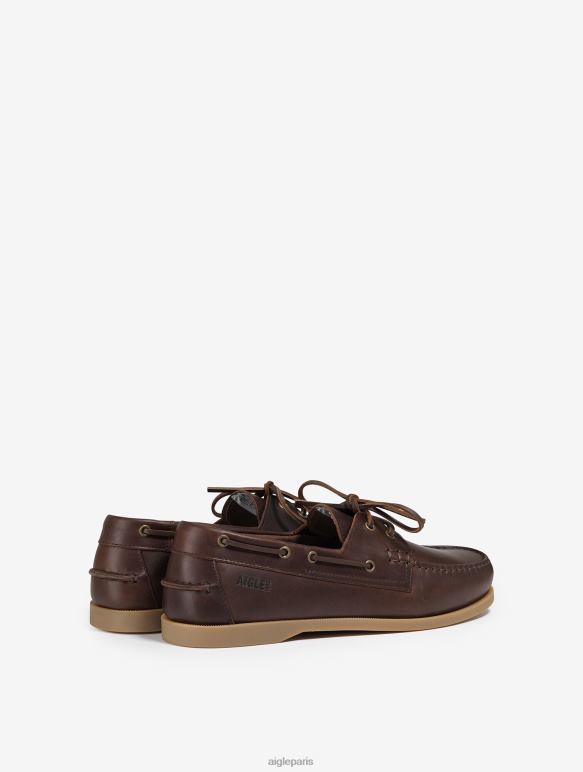 Hommes marron Aigle chaussure bateau en cuir chaussures 2F486329