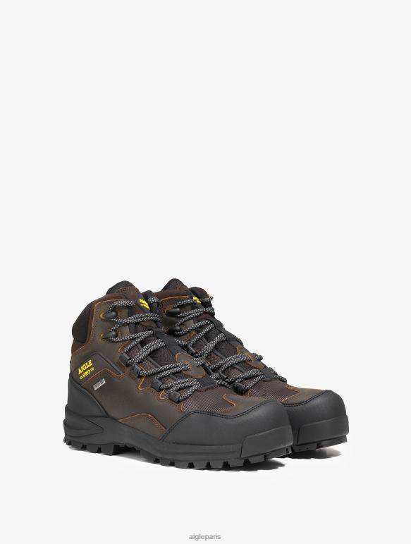 Hommes marron foncé Aigle chaussures de sécurité en cuir imperméables et respirantes chaussures 2F486296