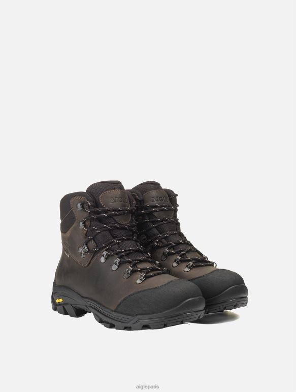 Hommes marron foncé Aigle chaussures montantes imperméables vibram chaussures 2F486273