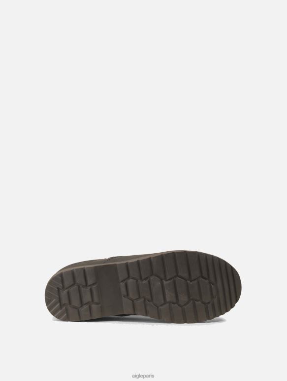 Hommes marron foncé Aigle sabot en cuir ultra léger chaussures 2F486314