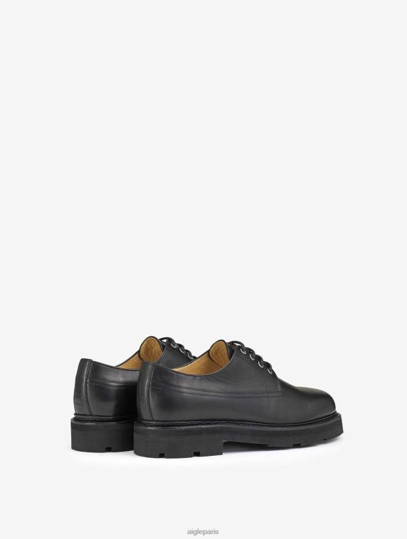 Hommes noir Aigle la derby en cuir cousu norvégien chaussures 2F486305