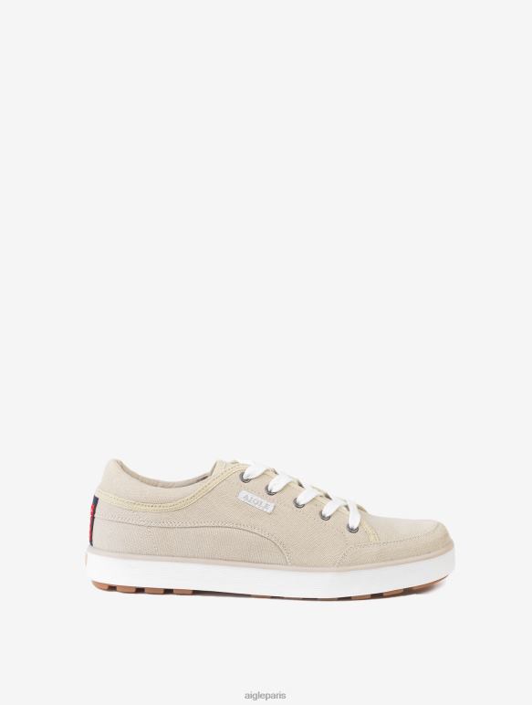 Hommes beige Aigle baskets en toile légère chaussures 2F486351
