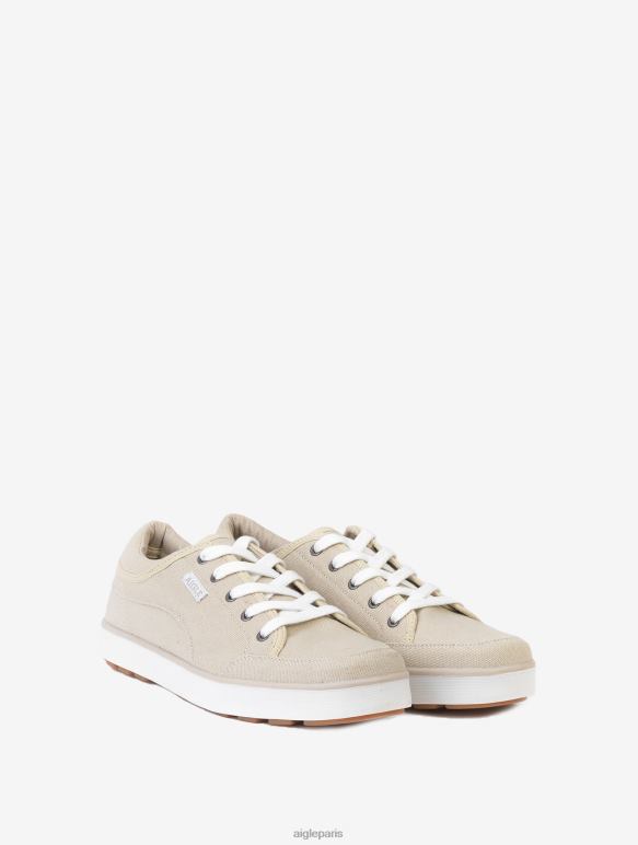 Hommes beige Aigle baskets en toile légère chaussures 2F486351