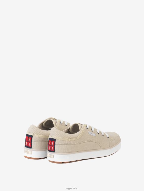 Hommes beige Aigle baskets en toile légère chaussures 2F486351