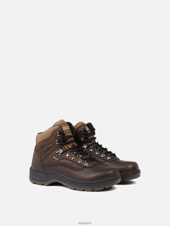 Hommes marron Aigle chaussures de marche cheville cuir de vache chaussures 2F486310
