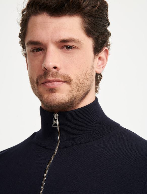 Hommes Empire Aigle pull col montant à demi-zip en jauge fine vêtements 2F48630