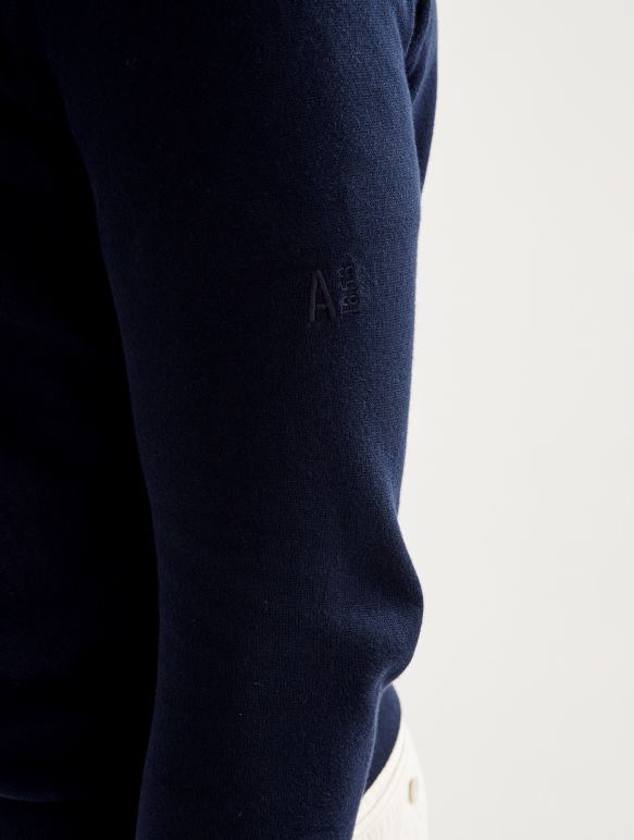 Hommes Empire Aigle pull col montant à demi-zip en jauge fine vêtements 2F48630