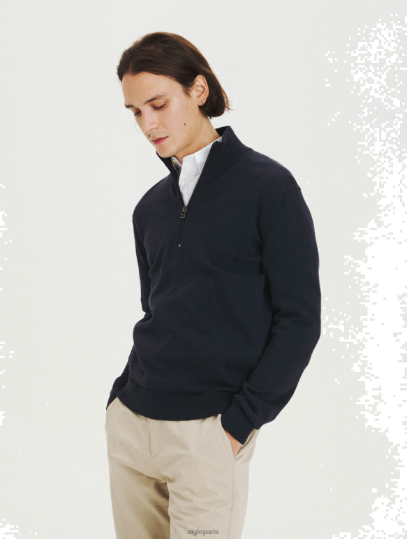 Hommes Empire Aigle pull col ouvert zippé en coton biologique vêtements 2F48657
