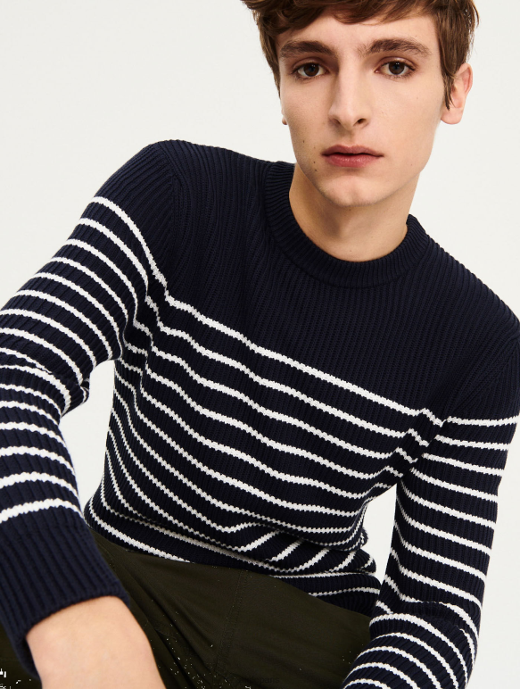 Hommes empire st Aigle pull rayé d'inspiration marine en coton biologique vêtements 2F486148