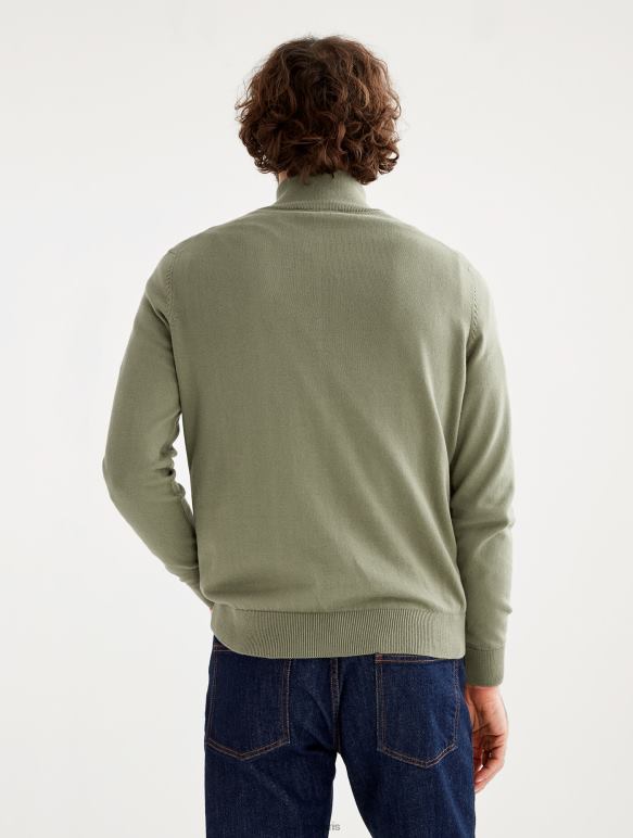 Hommes taillis Aigle pull col montant à demi-zip en jauge fine vêtements 2F48639