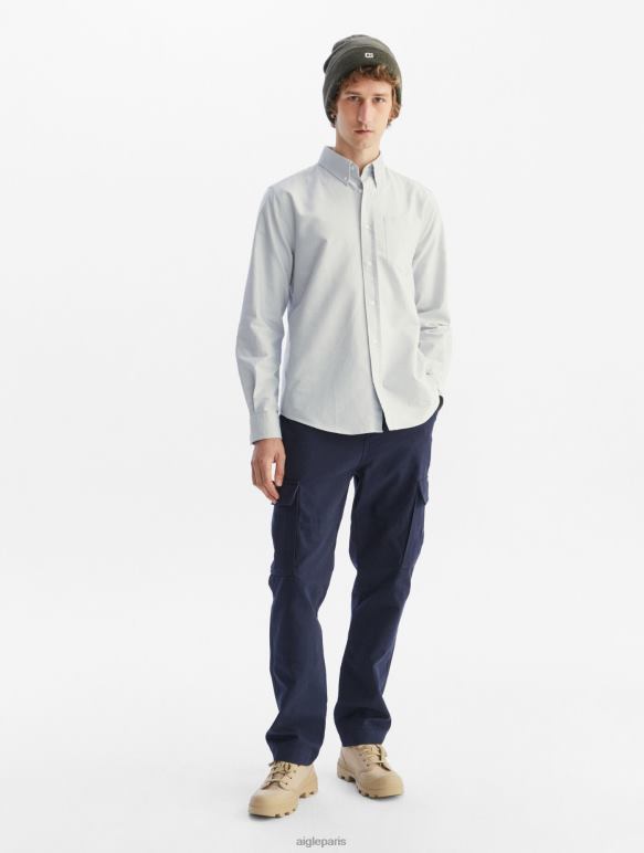 Hommes bleu-ciel Aigle chemise oxford à manches longues vêtements 2F48647