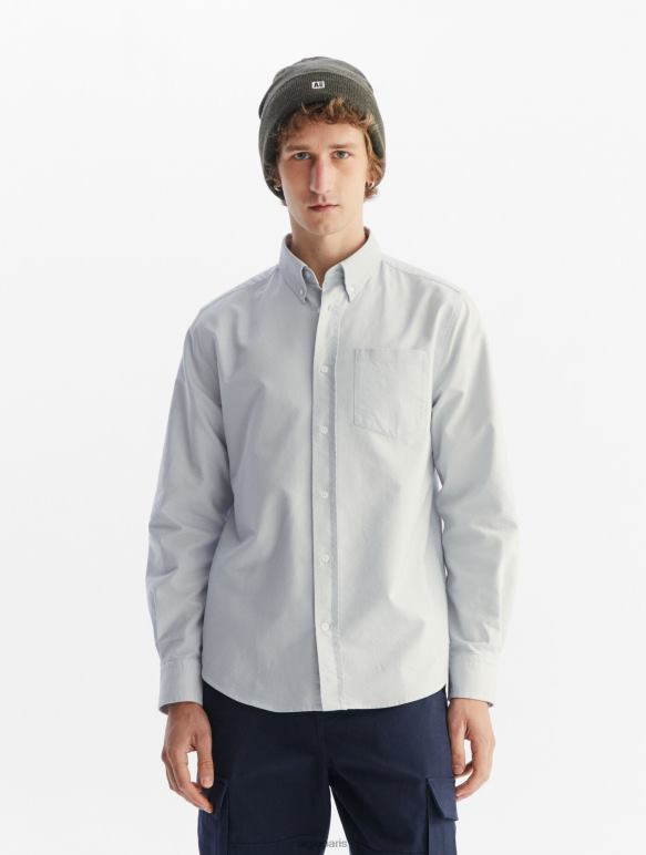 Hommes bleu-ciel Aigle chemise oxford à manches longues vêtements 2F48647