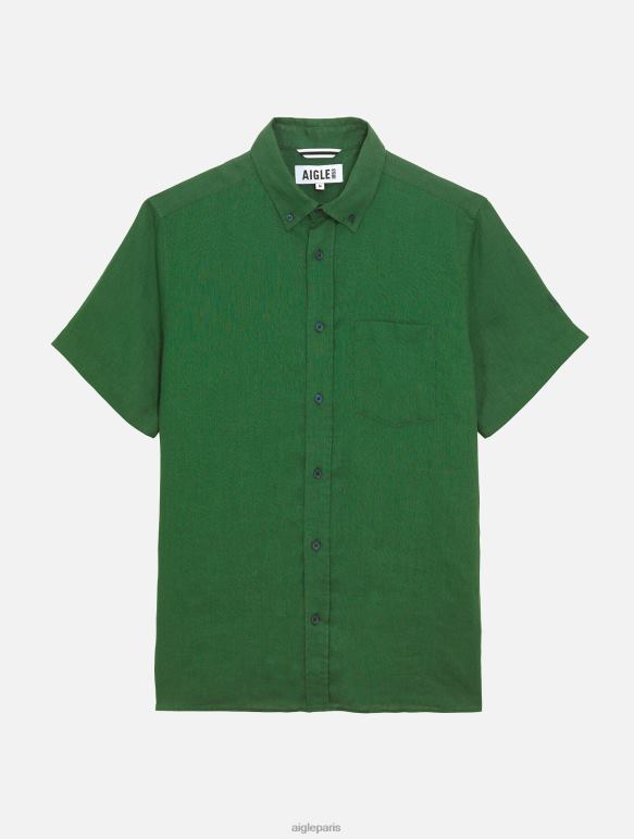 Hommes botanique Aigle chemise à manches courtes en lin vêtements 2F48655
