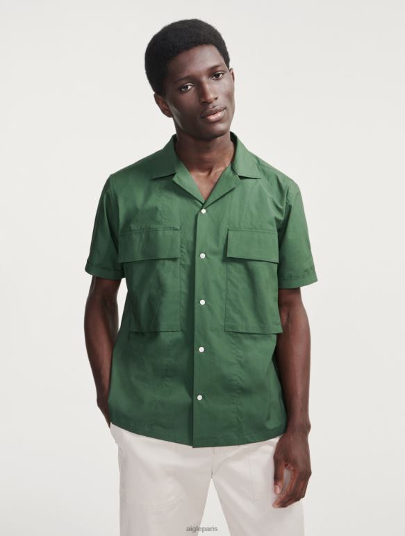Hommes botanique Aigle chemise militaire à manches courtes vêtements 2F48656