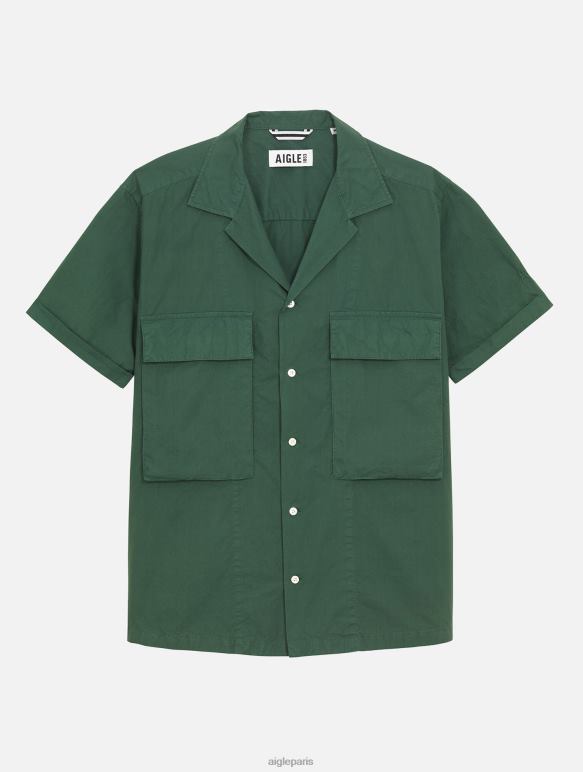 Hommes botanique Aigle chemise militaire à manches courtes vêtements 2F48656