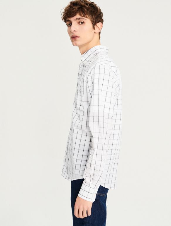 Hommes ch blanc Aigle Chemise à carreaux vêtements 2F486104