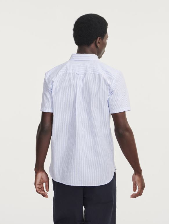 Hommes ciel st Aigle chemise à manches courtes rayée en seersucker vêtements 2F486149