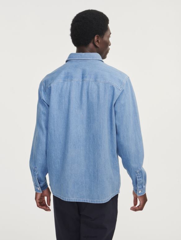 Hommes denim légèrement décoloré Aigle surchemise en jean à manches longues vêtements 2F486112