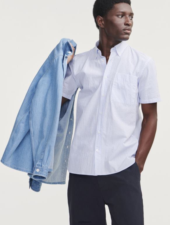 Hommes denim légèrement décoloré Aigle surchemise en jean à manches longues vêtements 2F486112