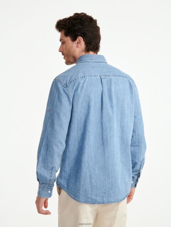 Hommes eau de Javel légère Aigle chemise en jean à manches longues vêtements 2F48627