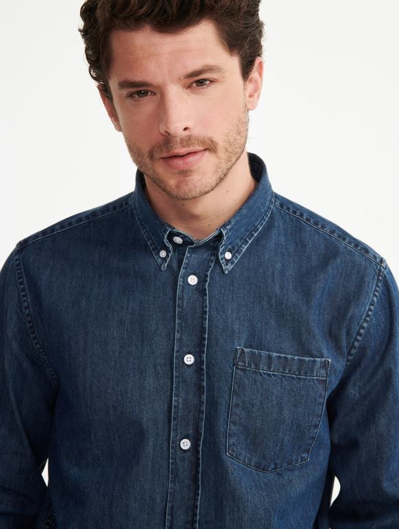 Hommes jean Aigle chemise en jean à manches longues vêtements 2F486105