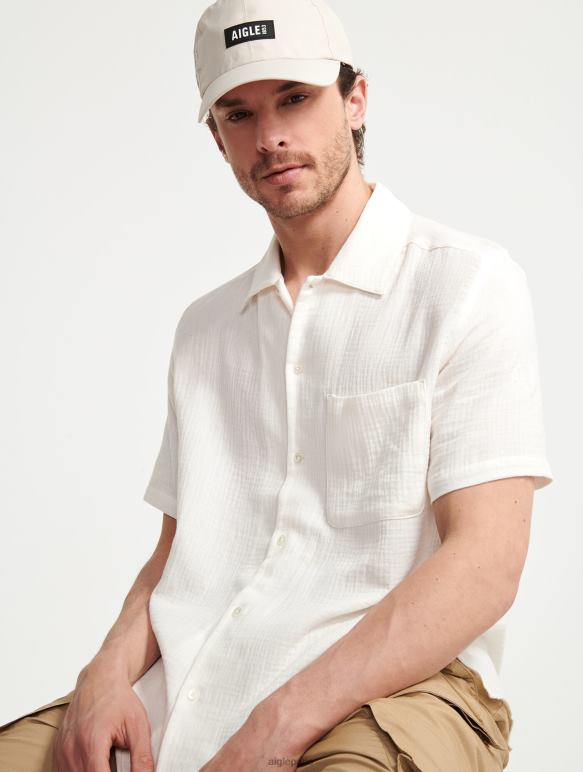 Hommes lait Aigle chemise à manches courtes en coton vêtements 2F486153