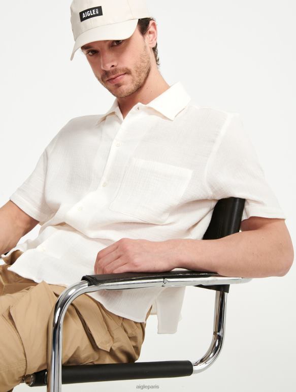 Hommes lait Aigle chemise à manches courtes en coton vêtements 2F486153