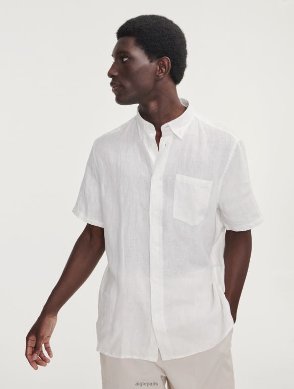 Hommes lait Aigle chemise à manches courtes en lin vêtements 2F486145