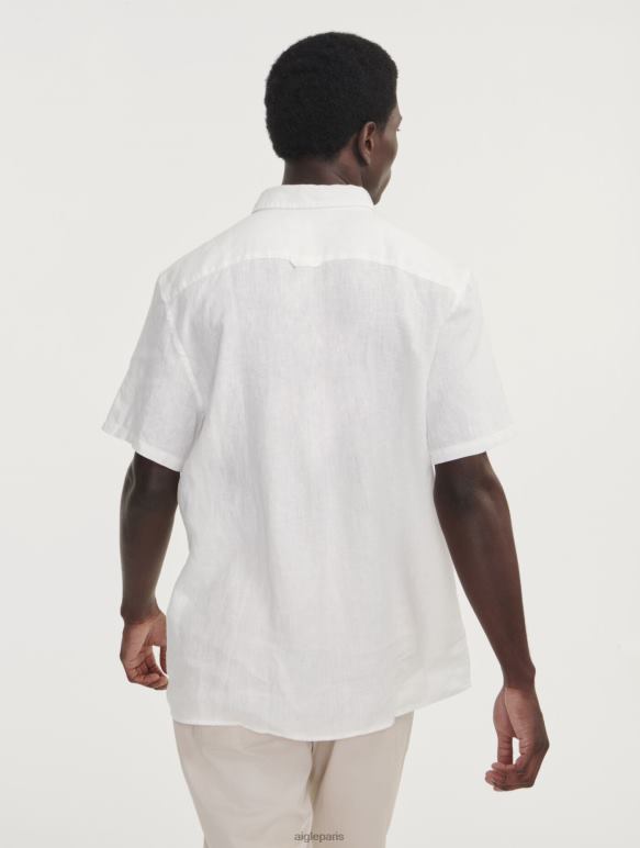 Hommes lait Aigle chemise à manches courtes en lin vêtements 2F486145