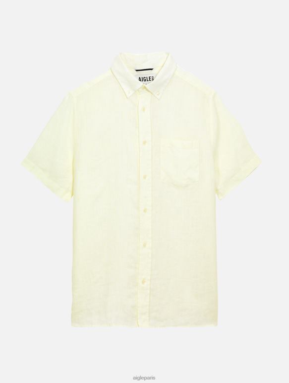 Hommes lait Aigle chemise à manches courtes en lin vêtements 2F486145