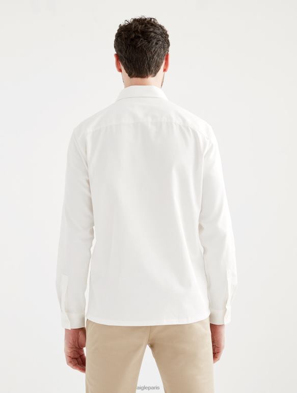 Hommes lait Aigle surchemise à manches longues en coton/lin vêtements 2F486126