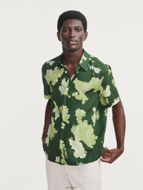 Hommes pr botanique Aigle chemise à manches courtes imprimée en lyocell vêtements 2F486120