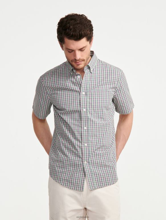 Hommes réséda ch Aigle chemise à carreaux à manches courtes vêtements 2F48699