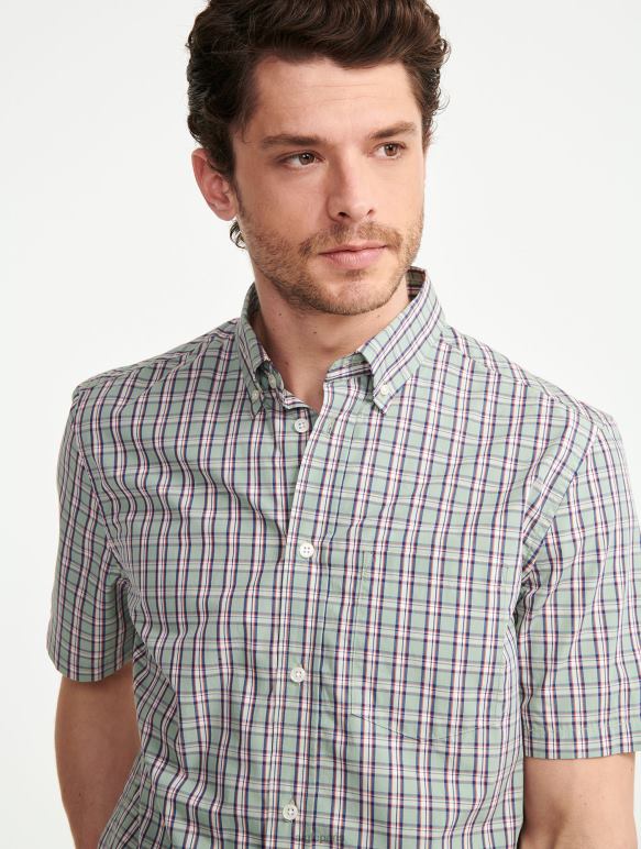 Hommes réséda ch Aigle chemise à carreaux à manches courtes vêtements 2F48699
