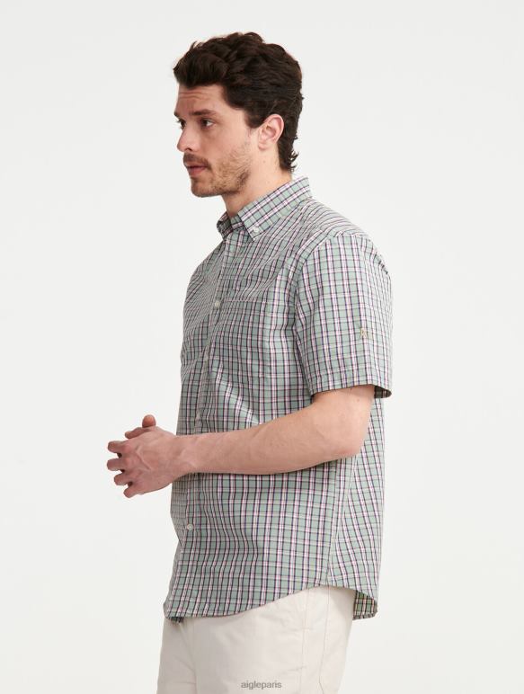 Hommes réséda ch Aigle chemise à carreaux à manches courtes vêtements 2F48699