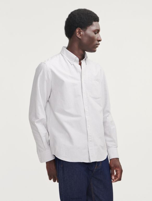 Hommes rue Taillis Aigle chemise oxford à manches longues et rayures vêtements 2F48690