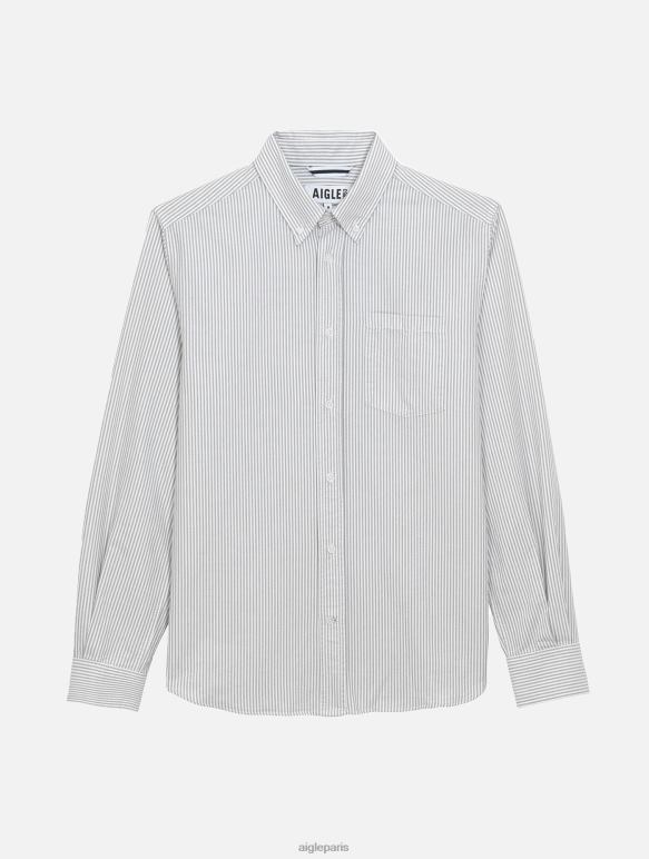 Hommes rue Taillis Aigle chemise oxford à manches longues et rayures vêtements 2F48690