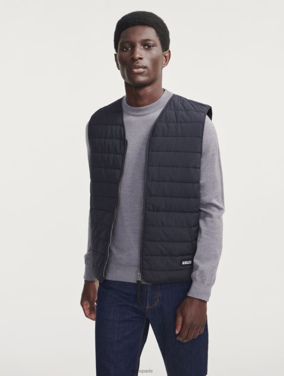 Hommes noir Aigle gilet court sans manches matelassé sorona dupont wr vêtements 2F486189