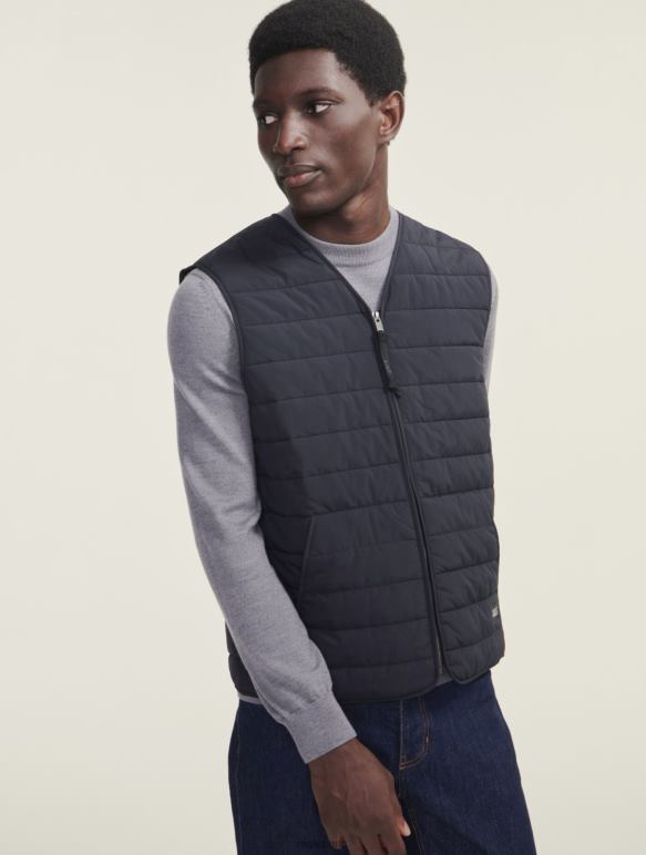Hommes noir Aigle gilet court sans manches matelassé sorona dupont wr vêtements 2F486189