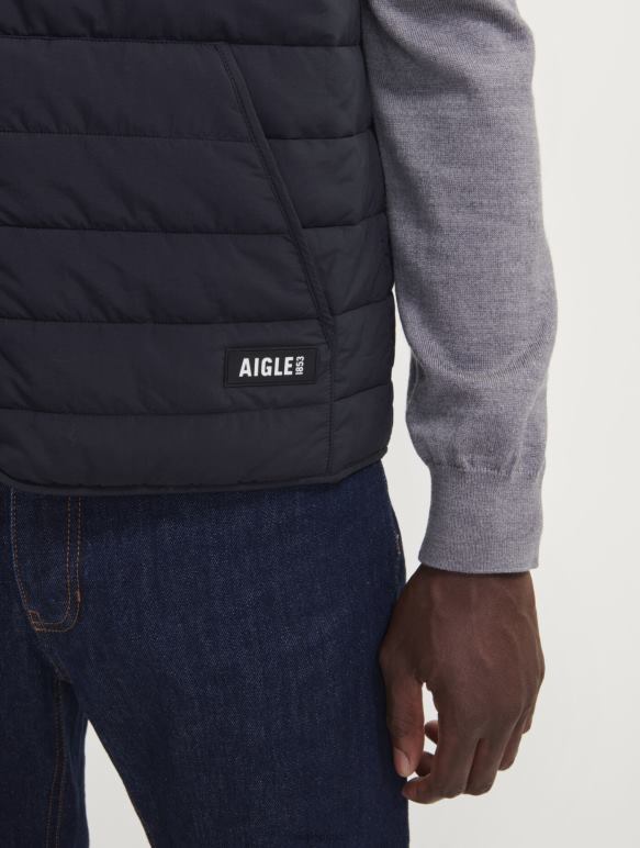 Hommes noir Aigle gilet court sans manches matelassé sorona dupont wr vêtements 2F486189