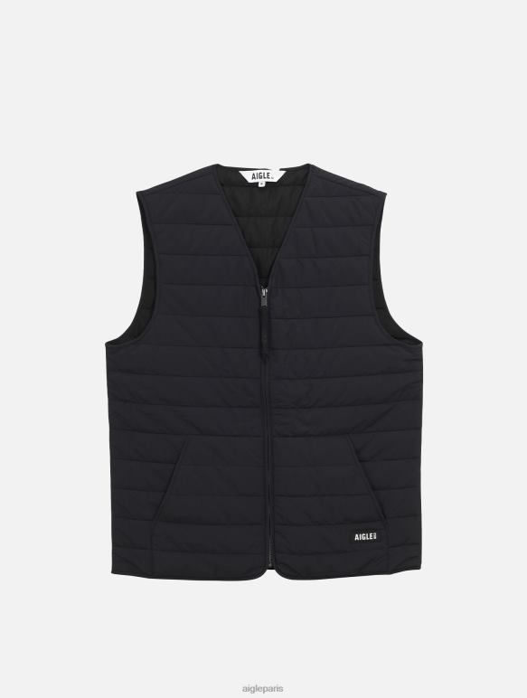 Hommes noir Aigle gilet court sans manches matelassé sorona dupont wr vêtements 2F486189
