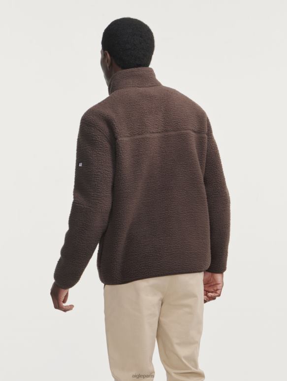 Hommes cacao Aigle polaire sherpa zippée vêtements 2F4866