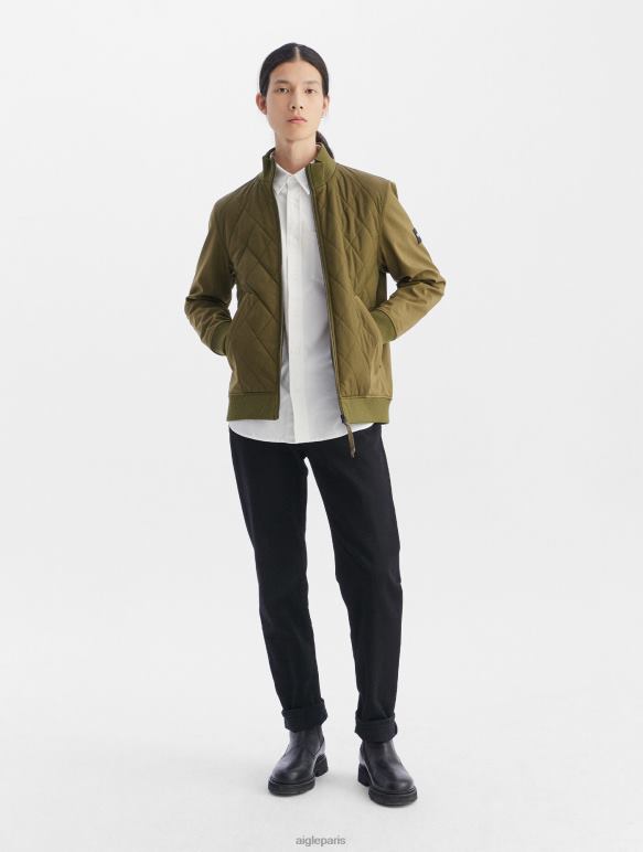 Hommes kaki Aigle veste bi-matière vêtements 2F48693