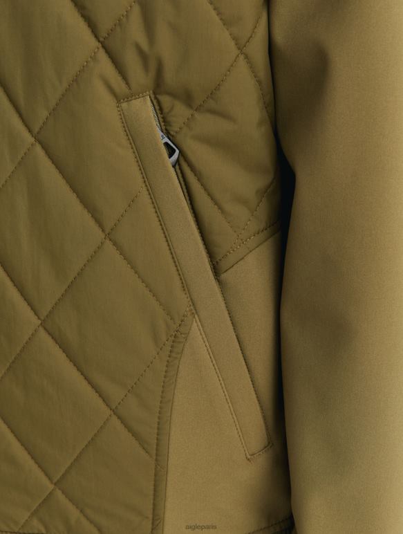 Hommes kaki Aigle veste bi-matière vêtements 2F48693