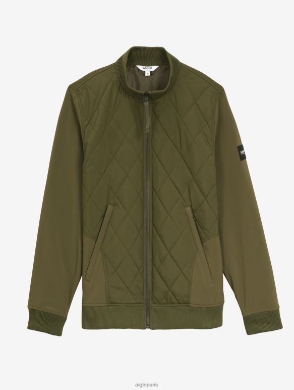 Hommes kaki Aigle veste bi-matière vêtements 2F48693