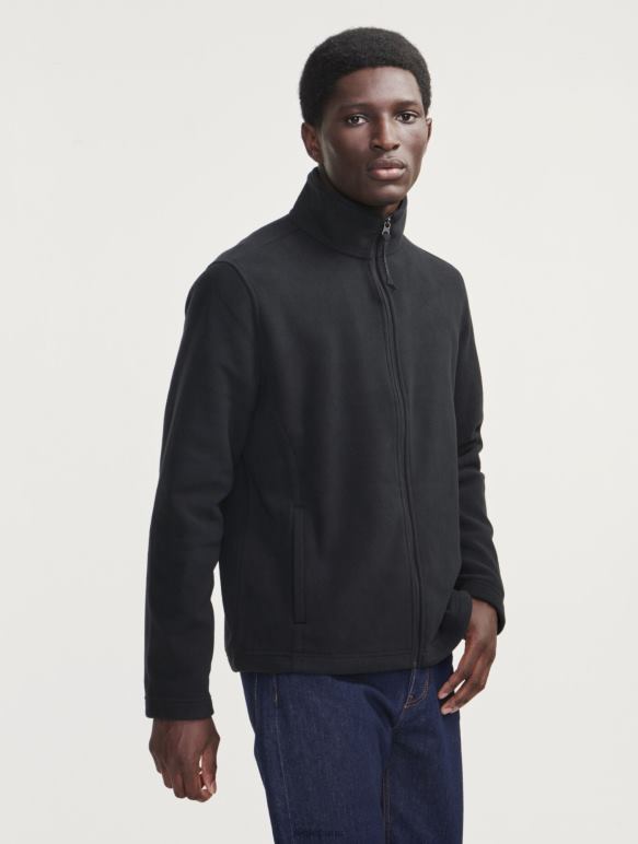 Hommes noir Aigle polaire en microfibre avec zip vêtements 2F48618