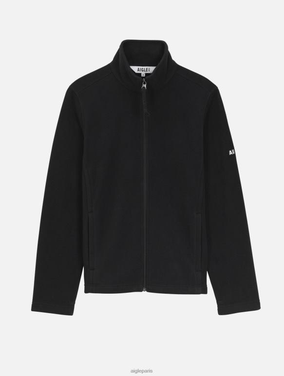 Hommes noir Aigle polaire en microfibre avec zip vêtements 2F48618