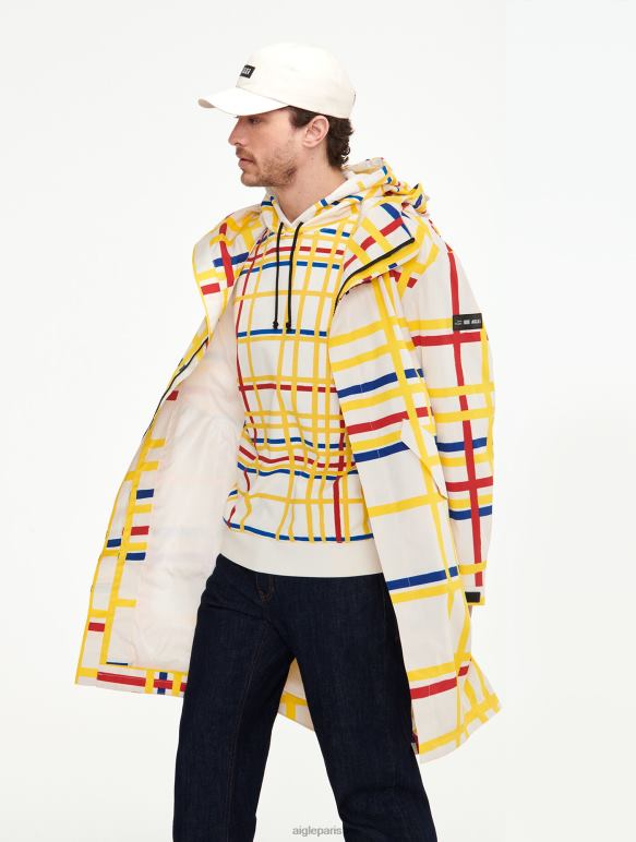 Hommes Mondrian Aigle x Centre Pompidou longue queue de poisson à capuche mtd vêtements 2F486181