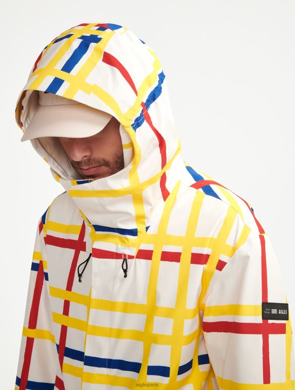 Hommes Mondrian Aigle x Centre Pompidou longue queue de poisson à capuche mtd vêtements 2F486181