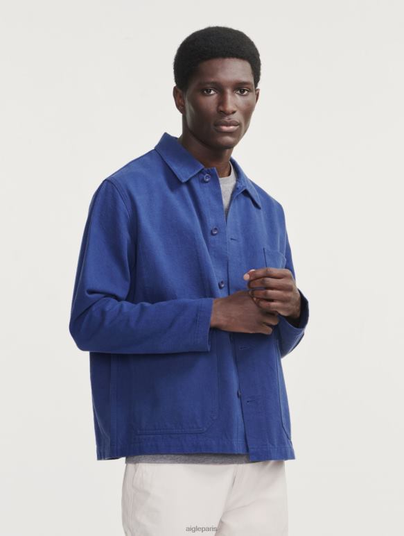 Hommes encrebleu Aigle veste de travail mi-longue vêtements 2F486180